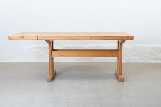 1970s drop leaf dining table in pine