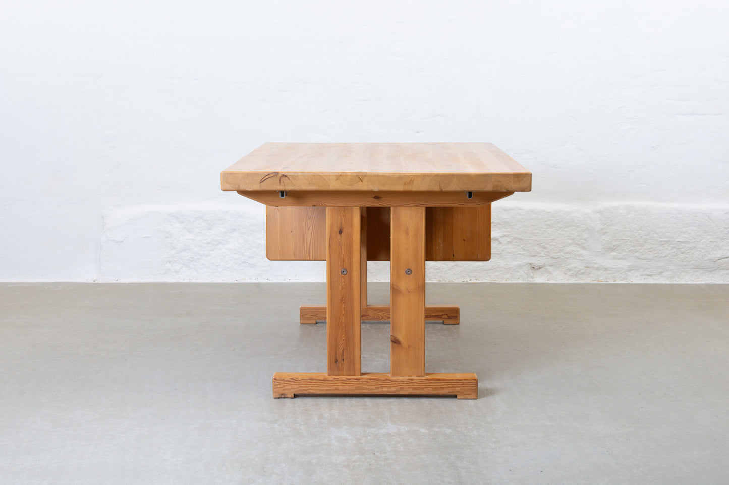 1970s drop leaf dining table in pine