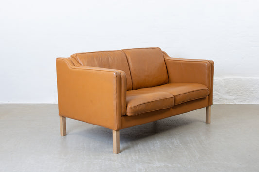 1980s cognac leather two seater