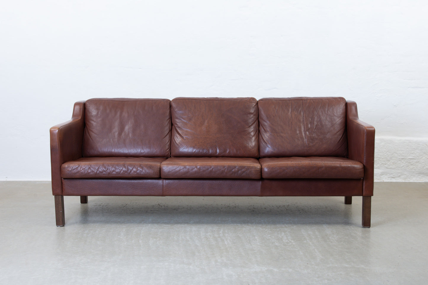 1960s three seat leather sofa