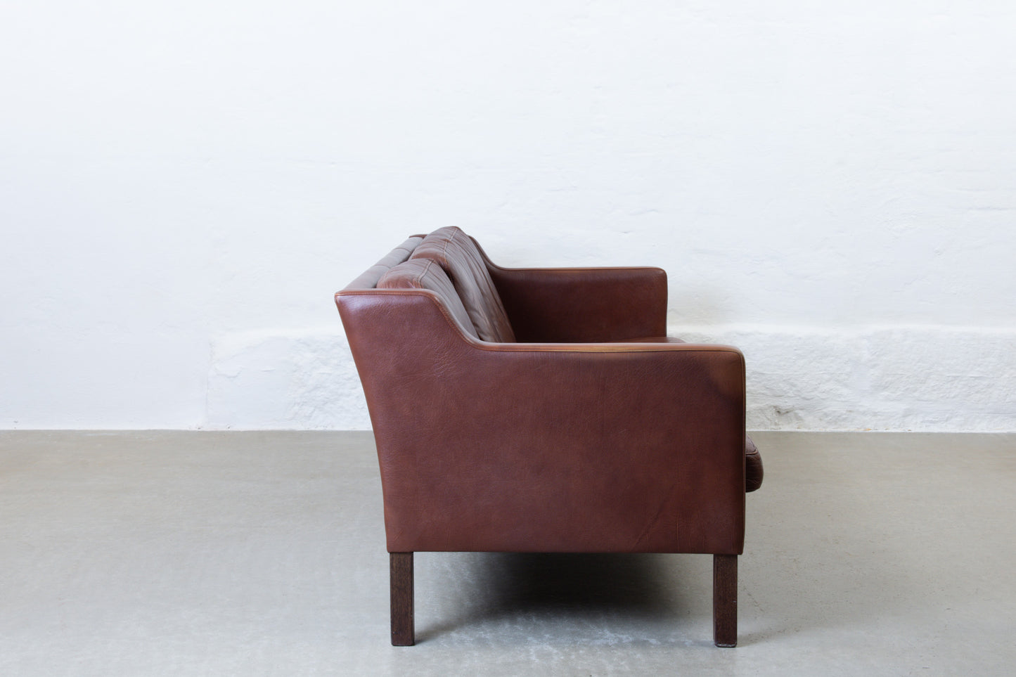 1960s three seat leather sofa