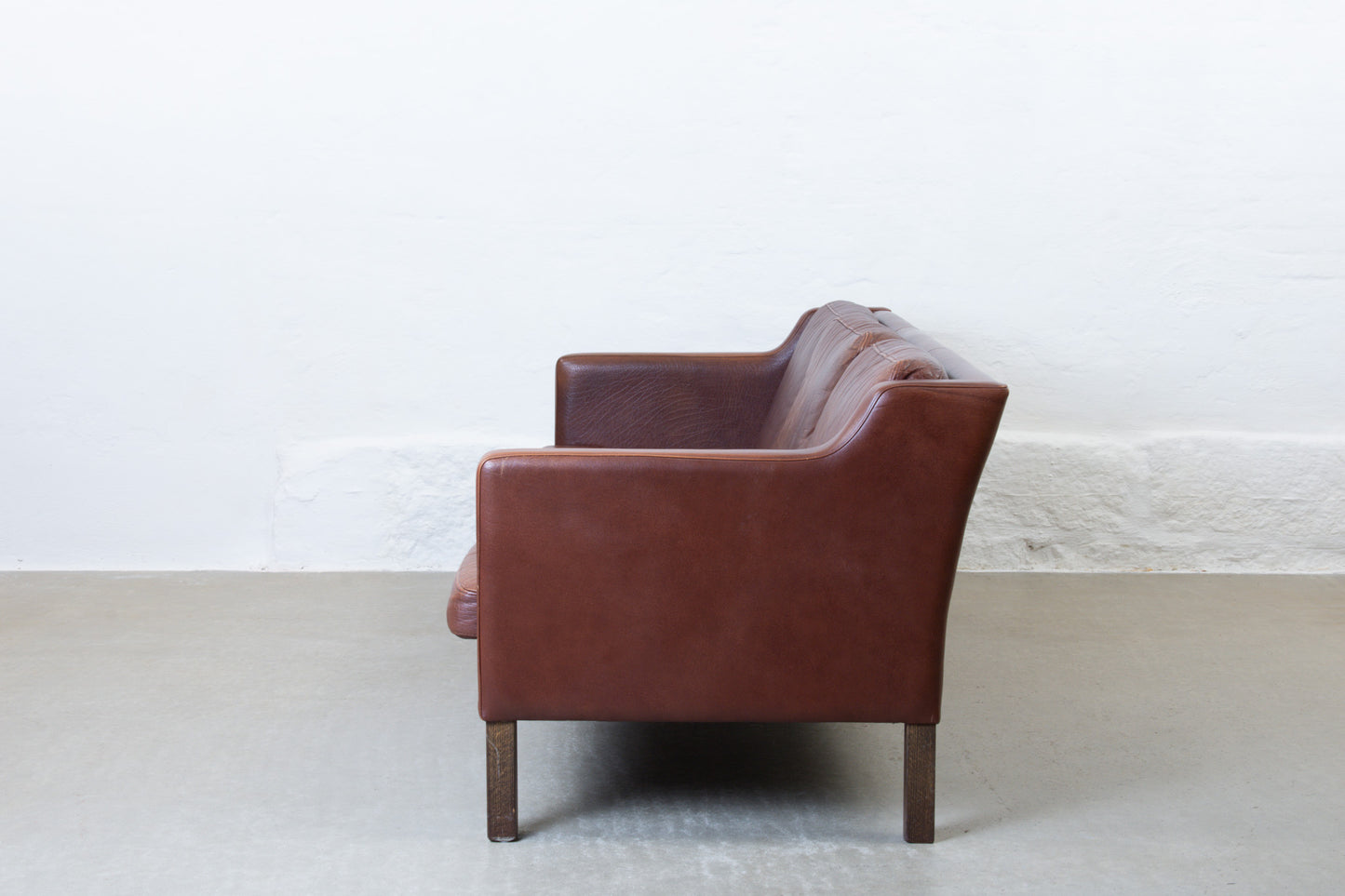 1960s three seat leather sofa