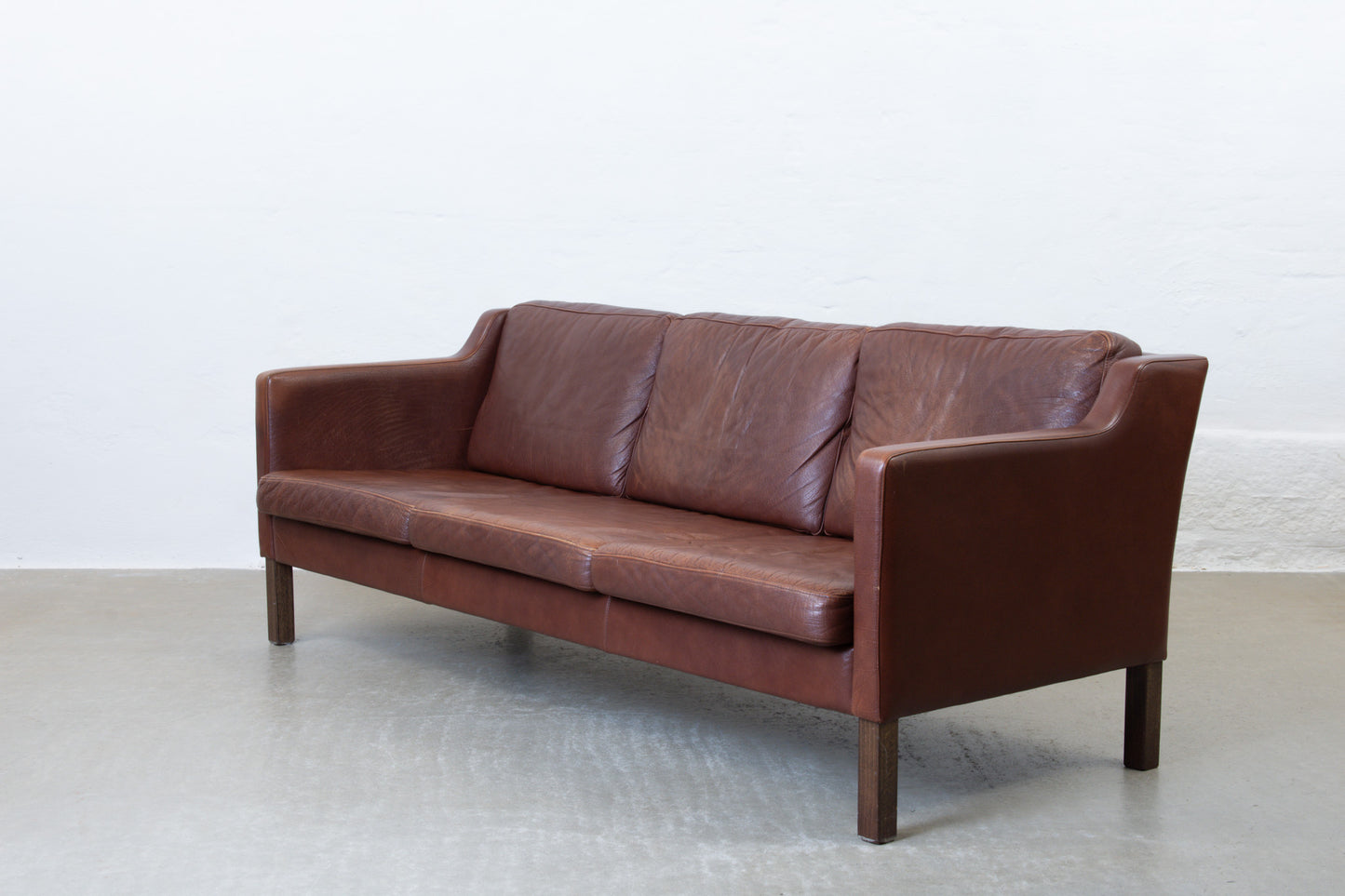 1960s three seat leather sofa