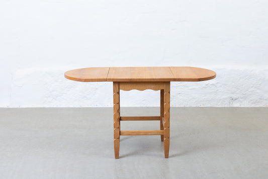 1970s drop leaf side table in oak