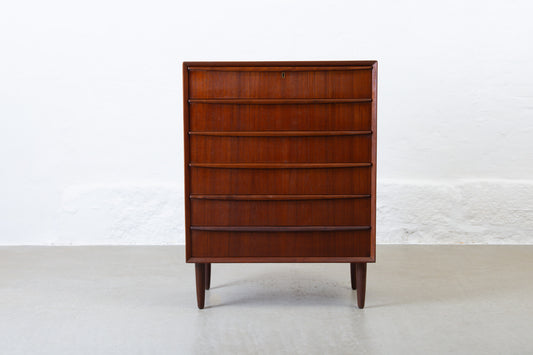 1960s teak chest of drawers with lipped handles