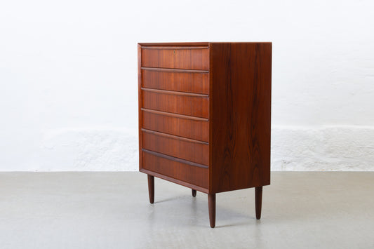 1960s teak chest of drawers with lipped handles