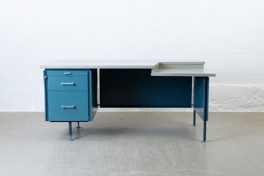 1950s single pedestal metal desk