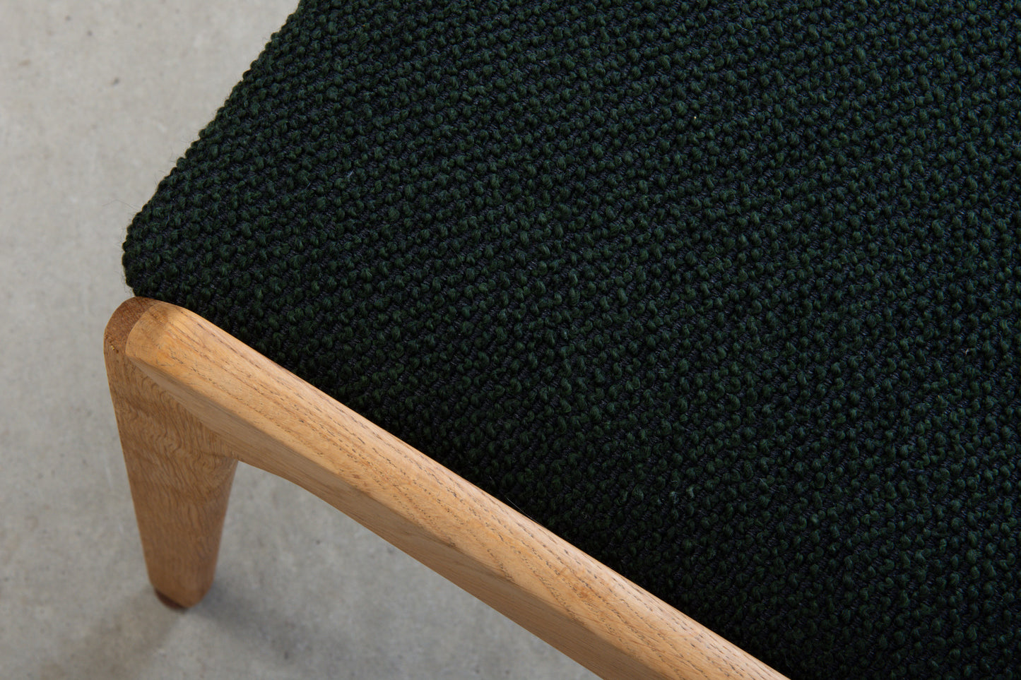 Newly reupholstered: 1950s set of oak chairs by J.C.A. Jensen Møbelfabrik