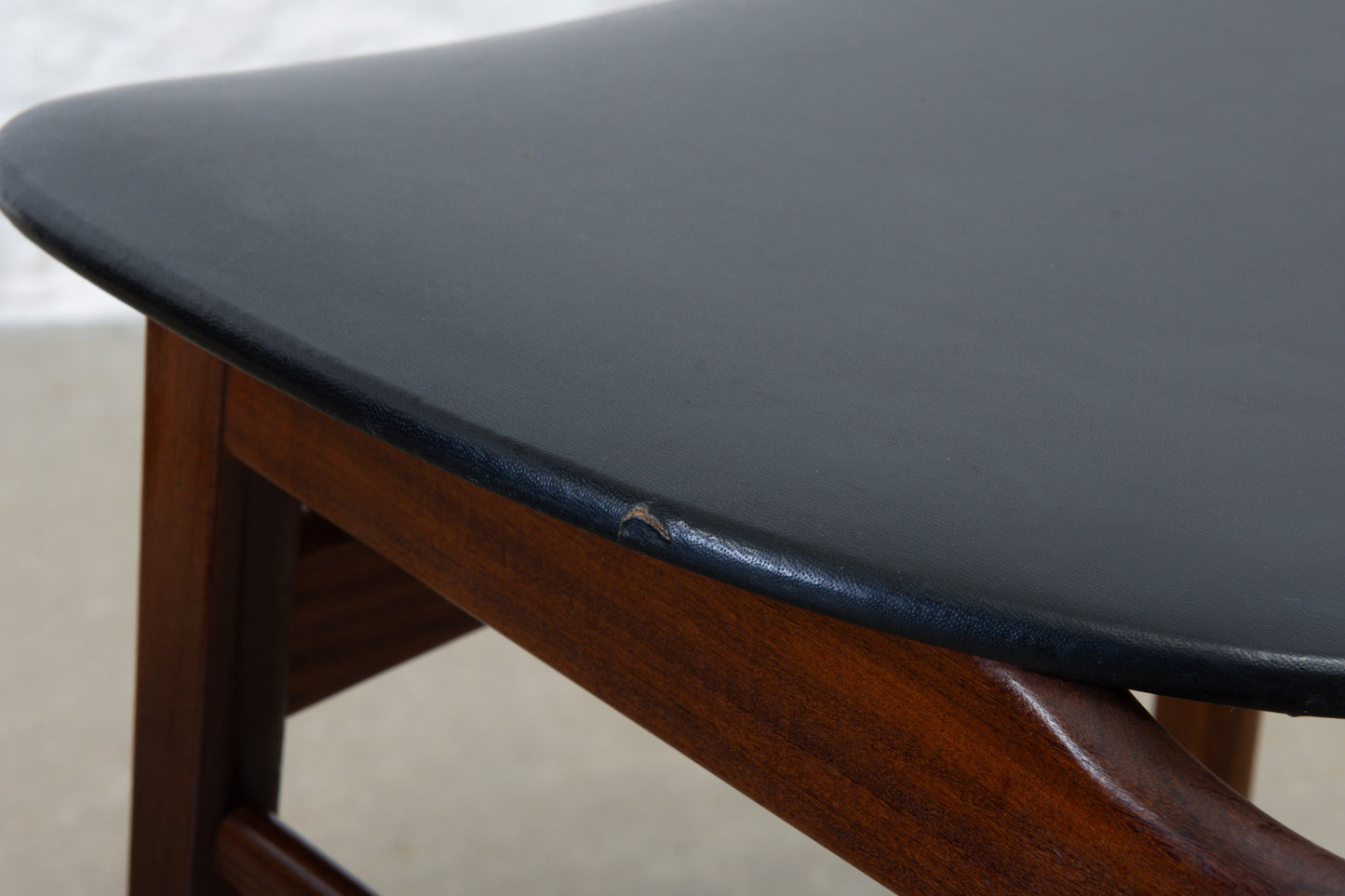 1960s set of four teak + vinyl dining chairs