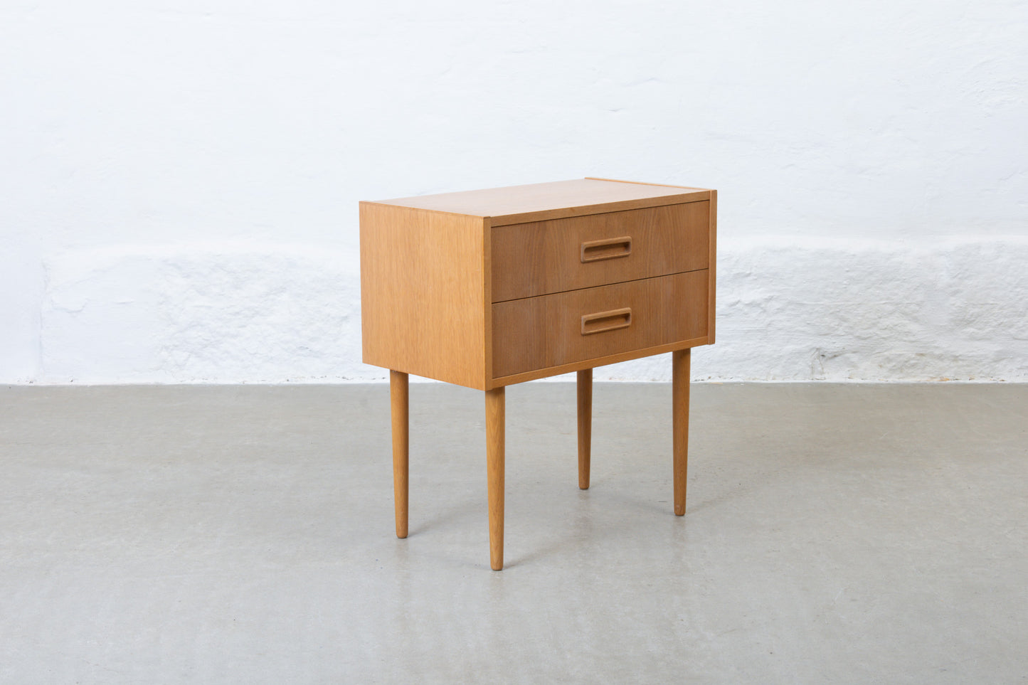 1970s low chest in oak