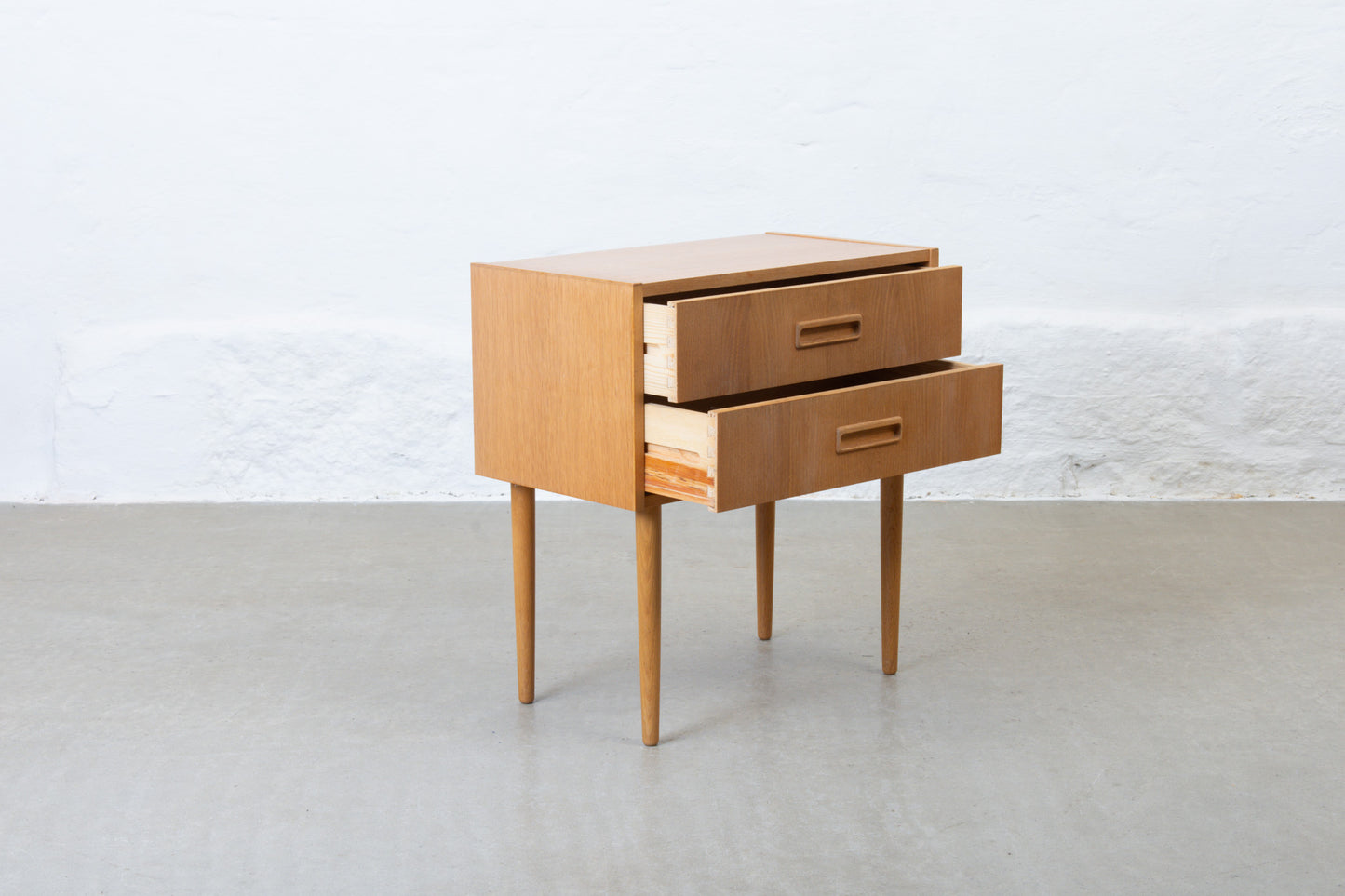 1970s low chest in oak