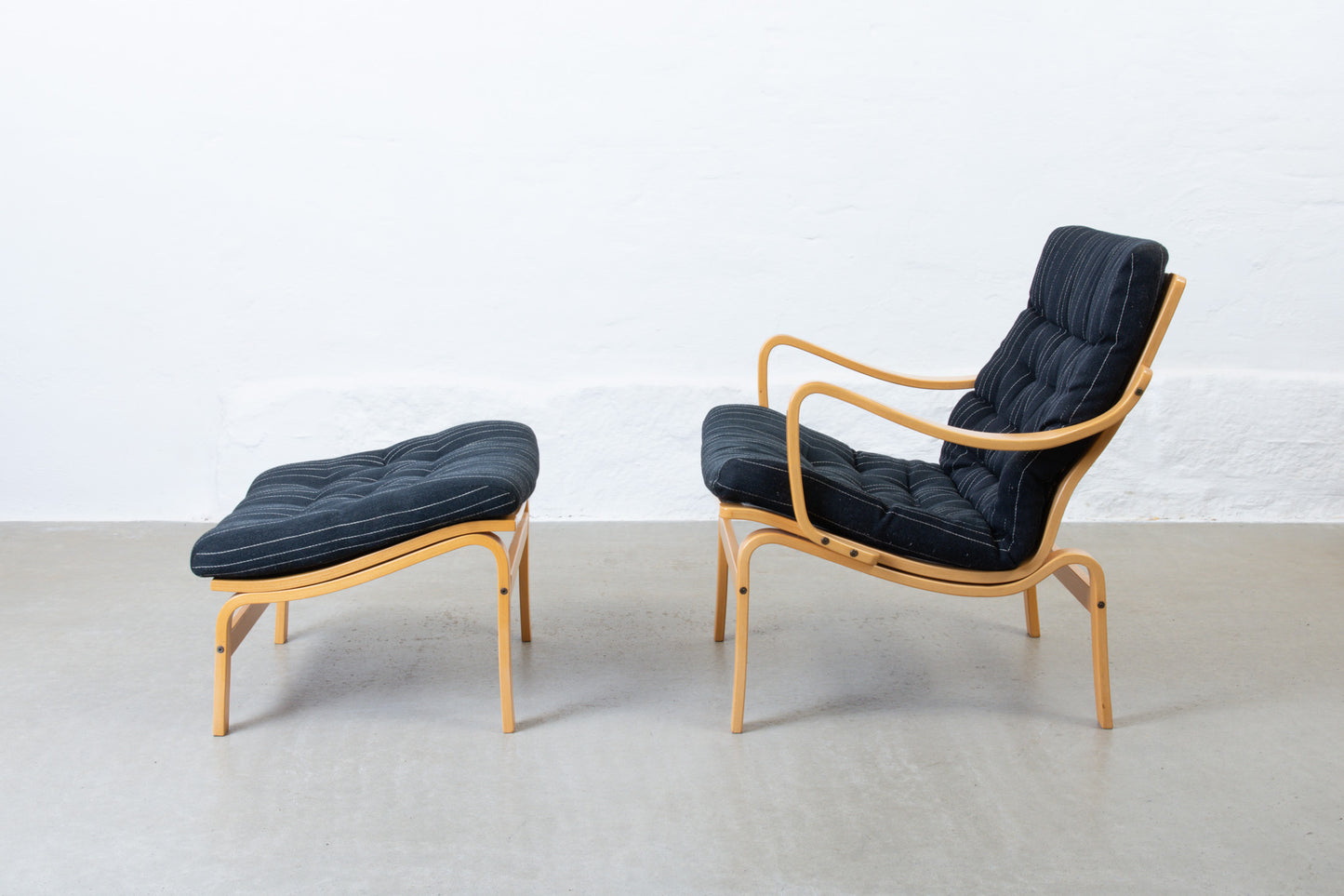 1980s lounger + foot stool by Lindlöfs Interiör