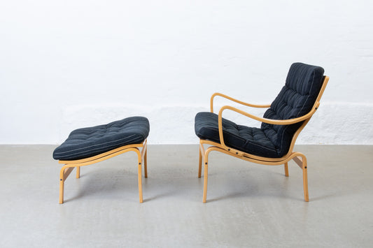 1980s lounger + foot stool by Lindlöfs Interiör