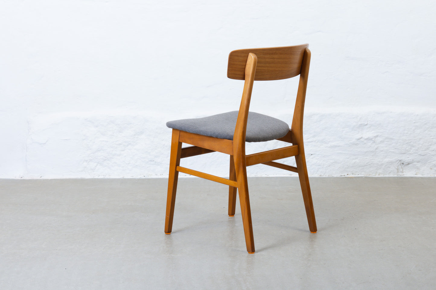 Newly reupholstered: 1960s set of teak + beech chairs by Farstrup Møbler