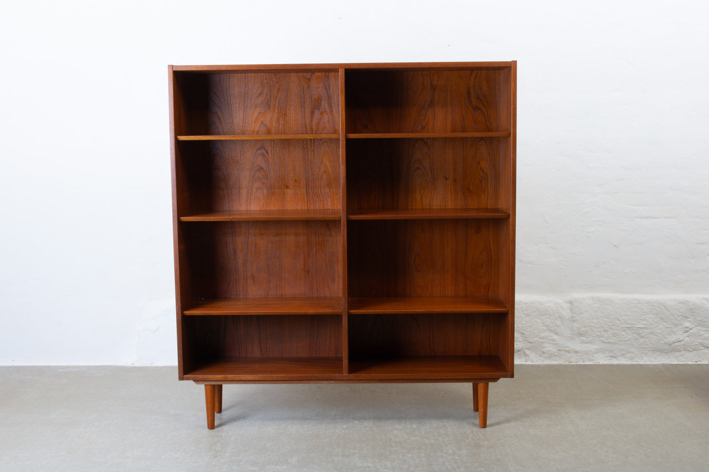 1960s tall teak bookshelf