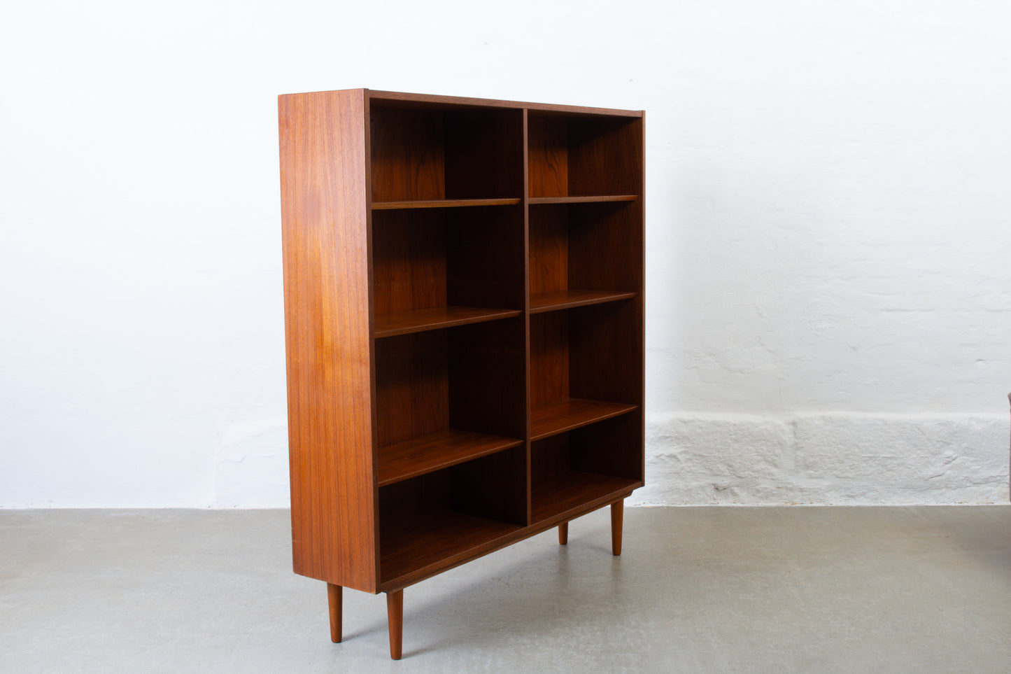 1960s tall teak bookshelf