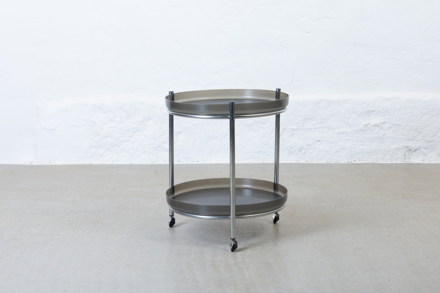 1970s metal and acrylic trolley table