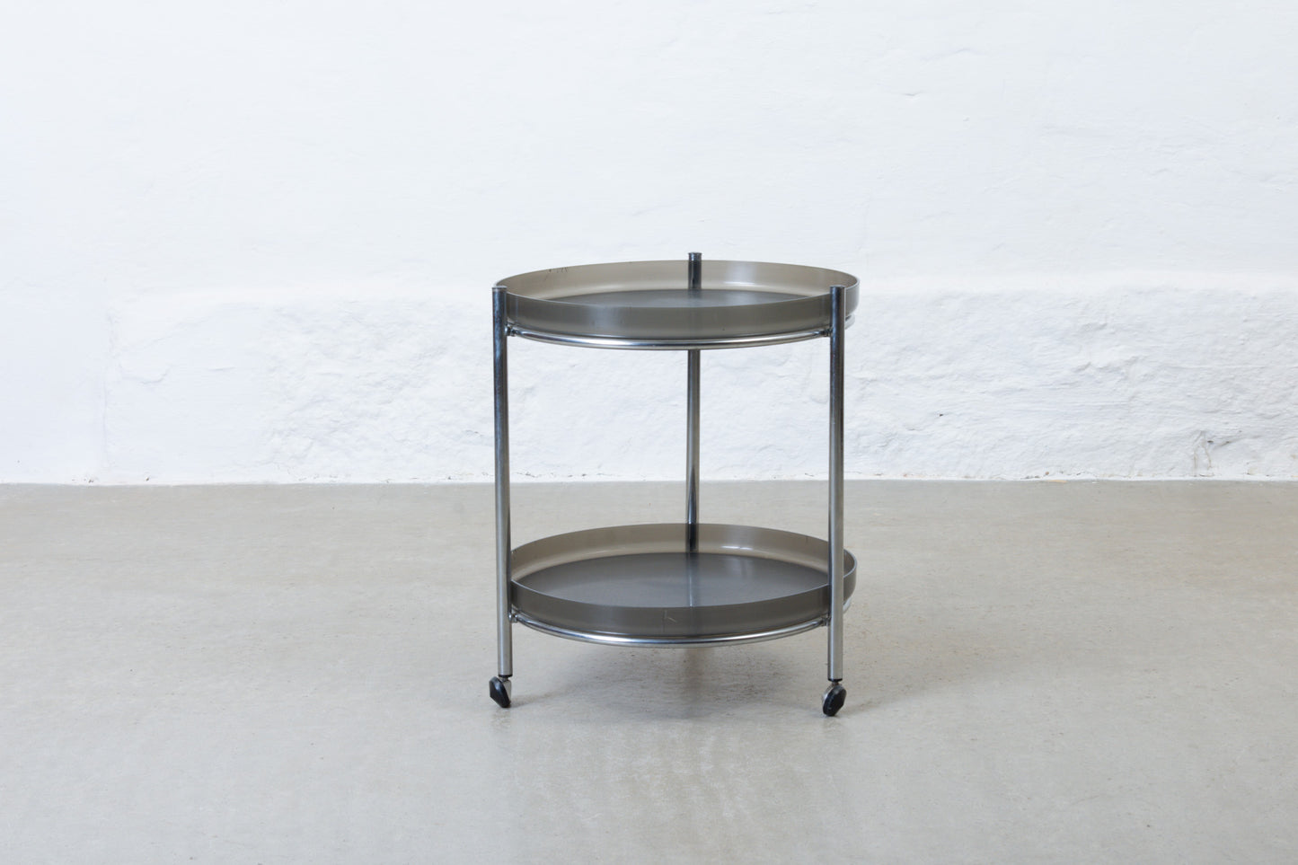 1970s metal and acrylic trolley table