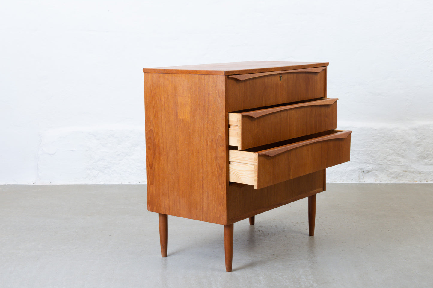 1960s teak chest of four drawers