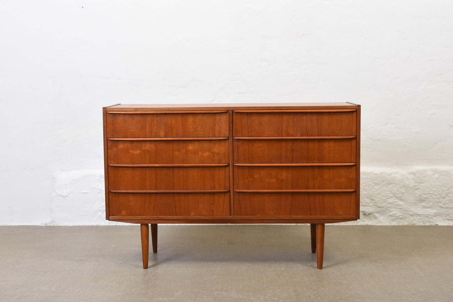 1960s double bay chest of drawers in teak