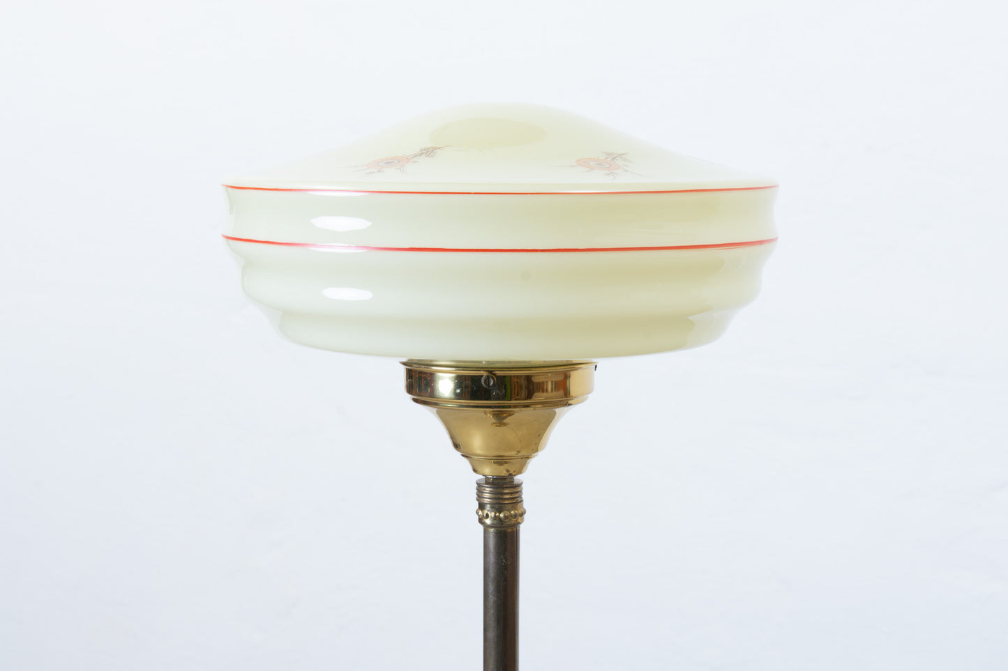 1940s brass + glass floor lamp by Laoni Belysning