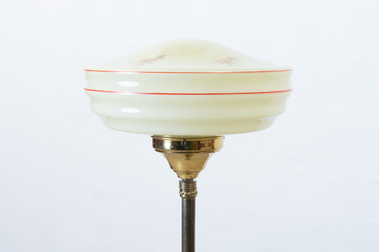 1940s brass + glass floor lamp by Laoni Belysning