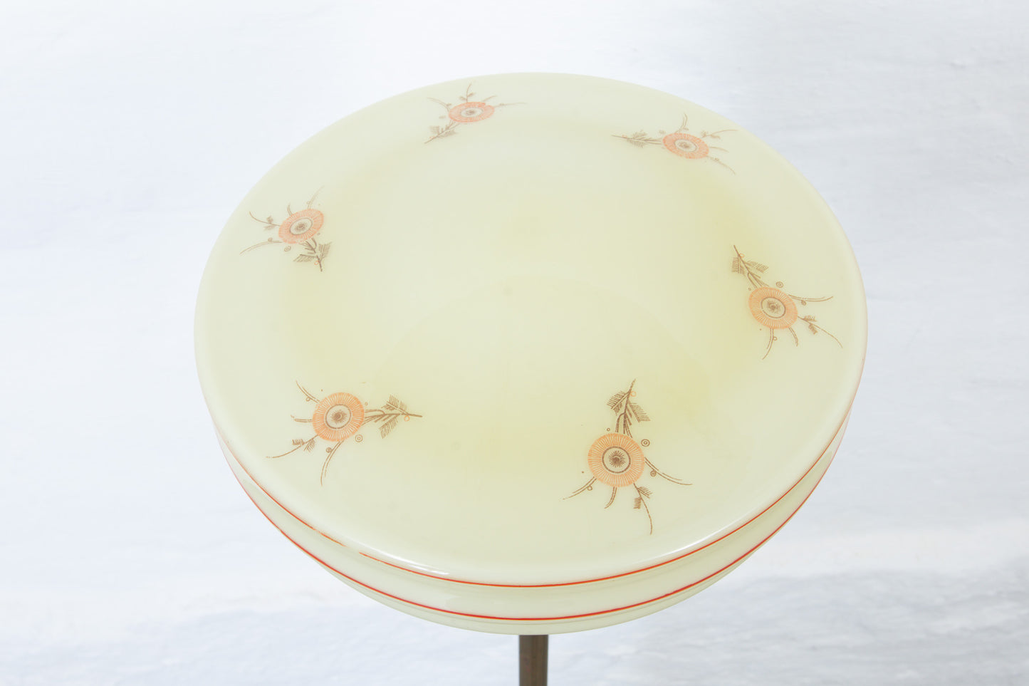 1940s brass + glass floor lamp by Laoni Belysning