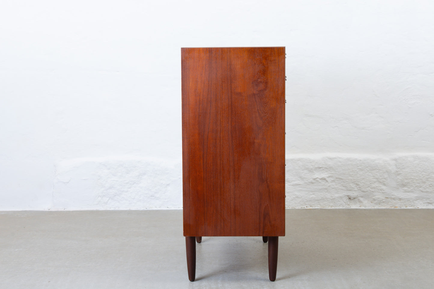 1960s teak chest of drawers with sculpted handles