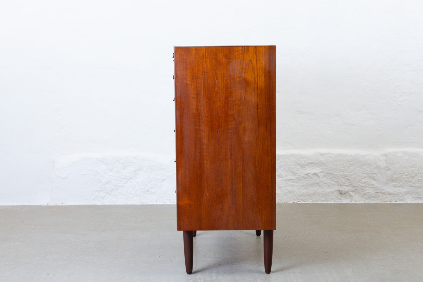 1960s teak chest of drawers with sculpted handles