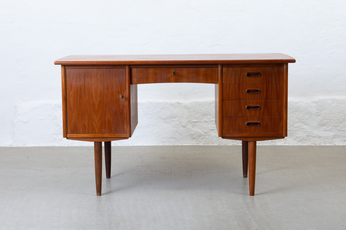 1960s twin pedestal desk in teak