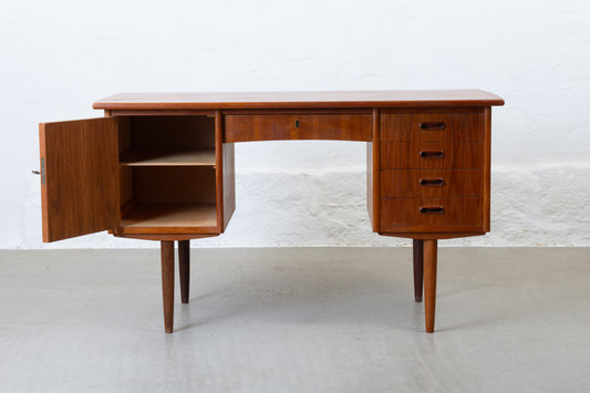 1960s twin pedestal desk in teak