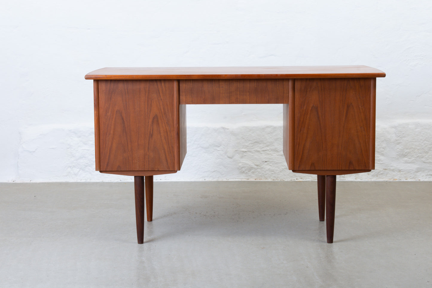 1960s twin pedestal desk in teak