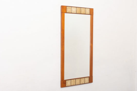 1960s teak + tile mirror