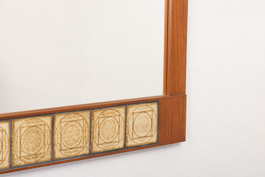 1960s teak + tile mirror