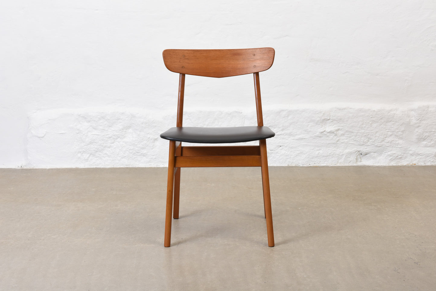 Set of four teak + beech dining chairs by Farstrup