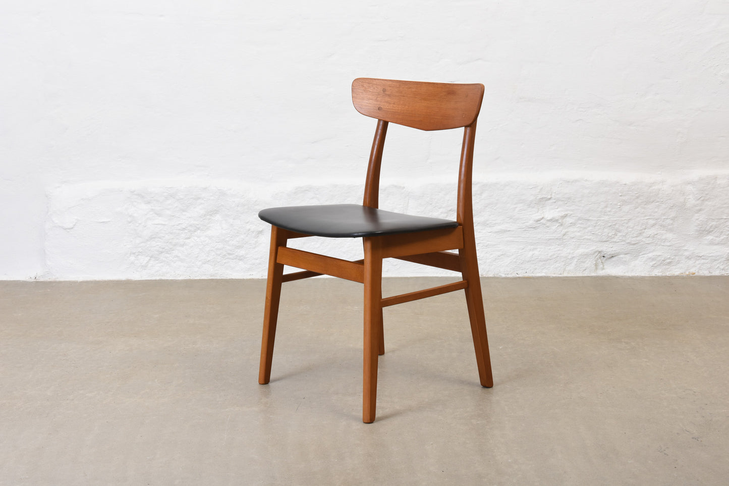 Set of four teak + beech dining chairs by Farstrup