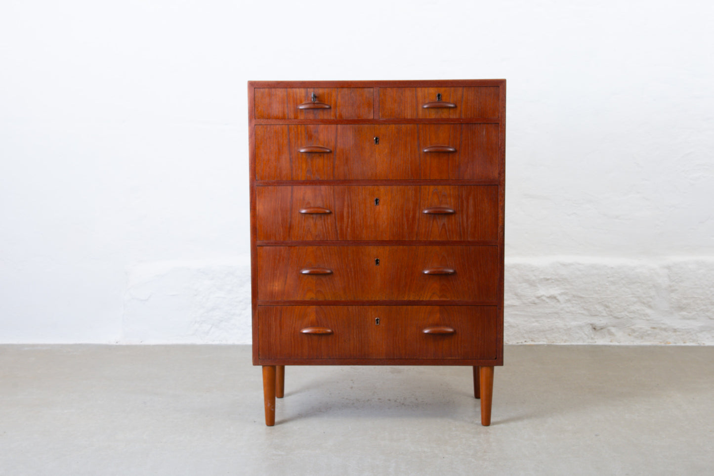 1950s teak chest of six drawers