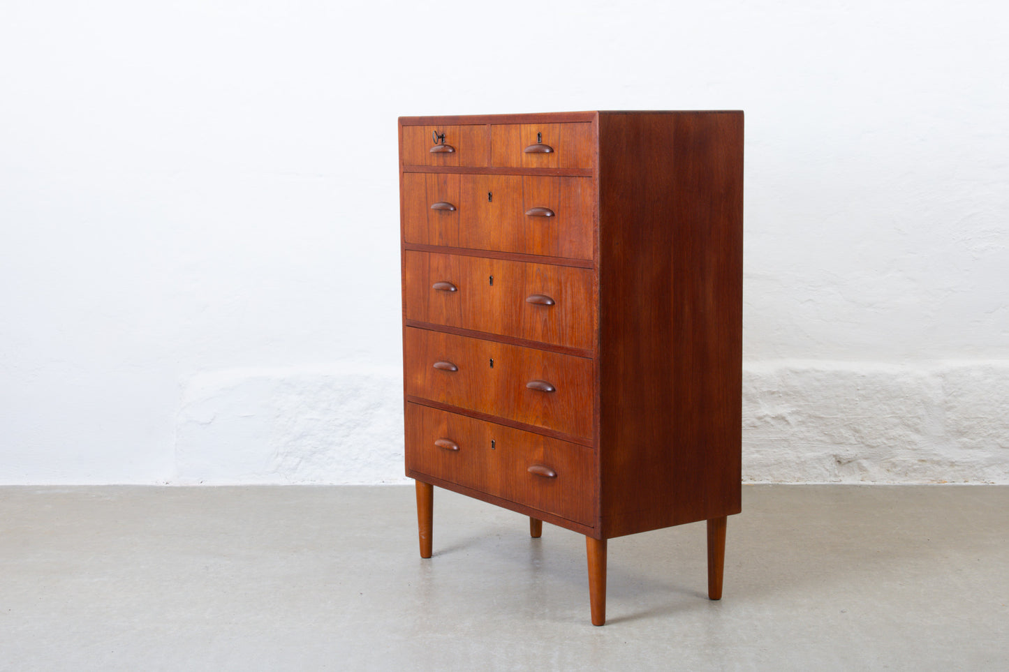 1950s teak chest of six drawers