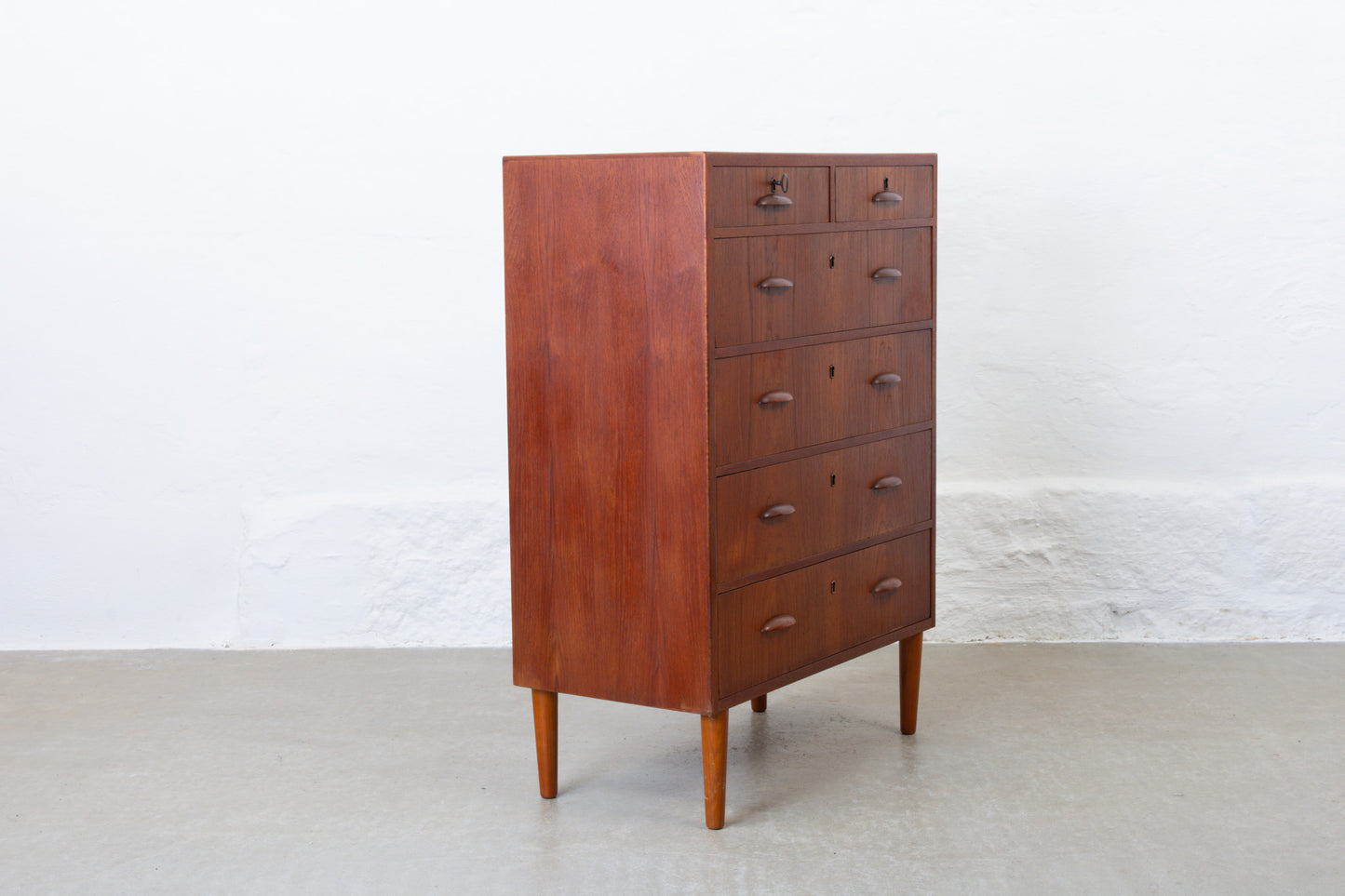 1950s teak chest of six drawers