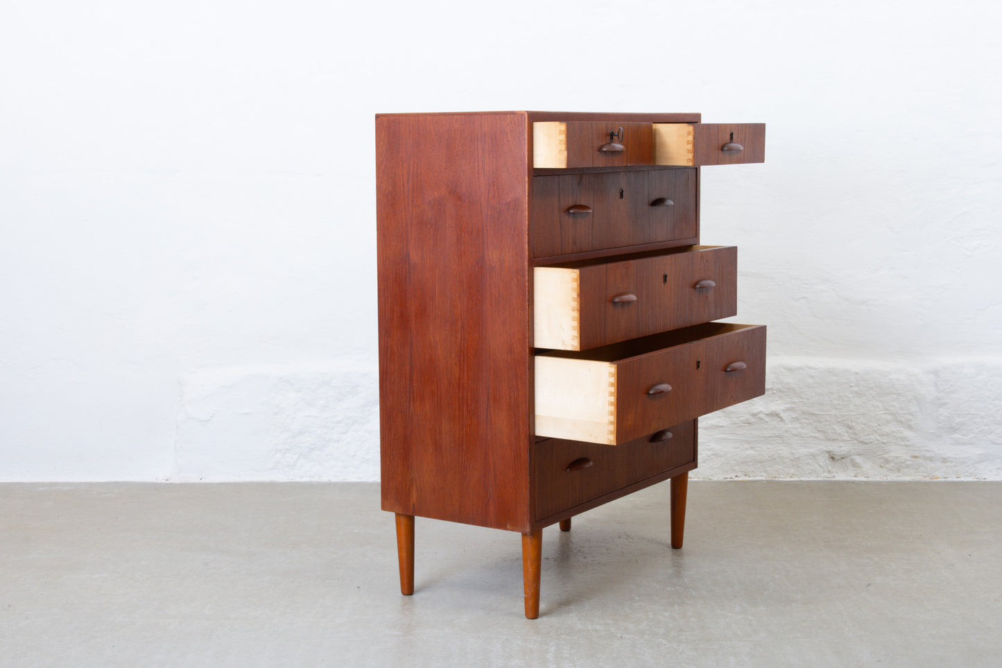 1950s teak chest of six drawers