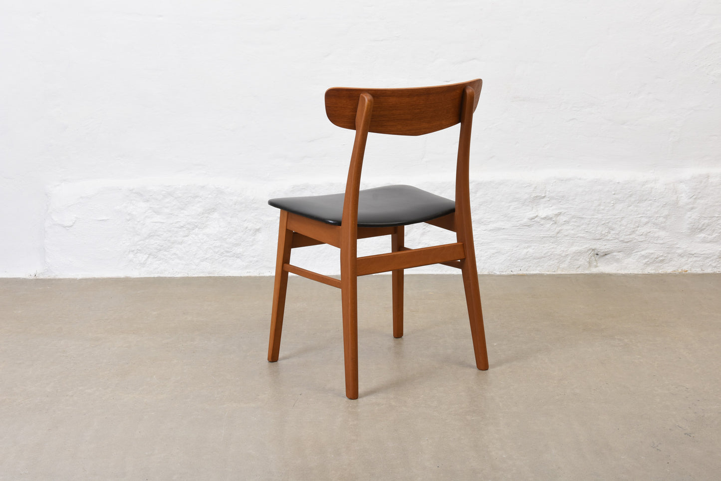 Set of four teak + beech dining chairs by Farstrup