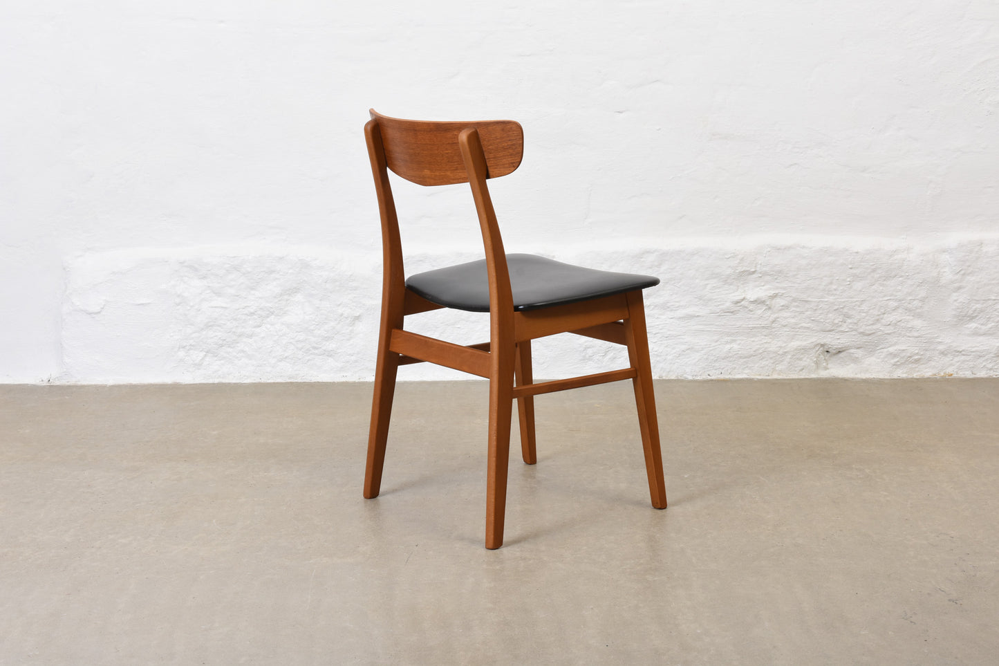 Set of four teak + beech dining chairs by Farstrup