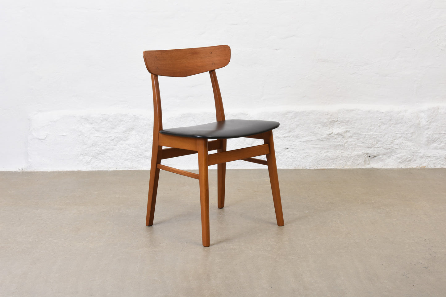 Set of four teak + beech dining chairs by Farstrup