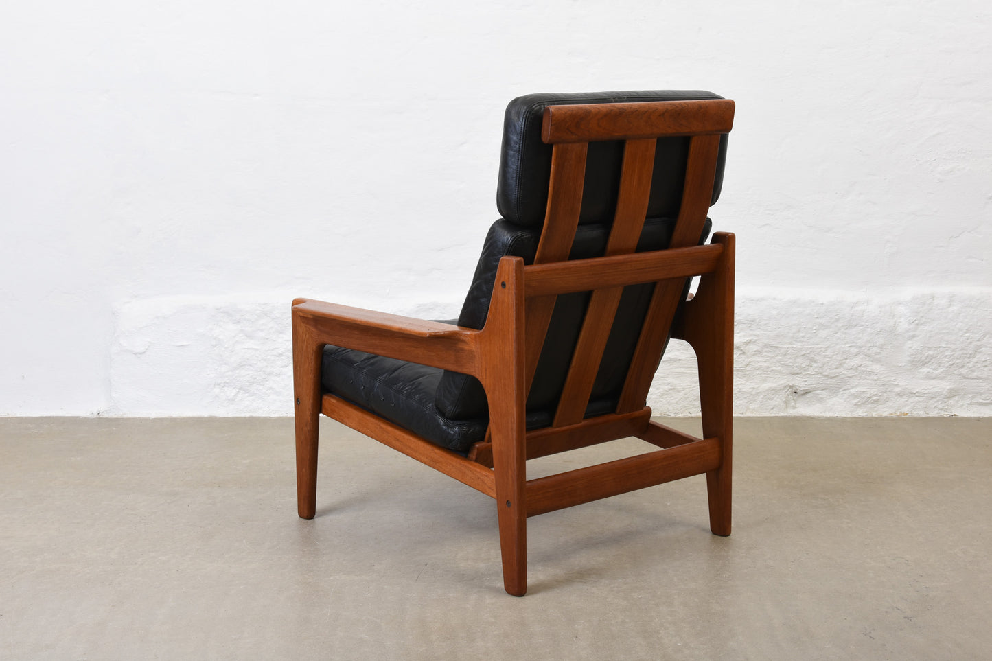 1960s teak + leather lounger by Arne Wahl Iversen