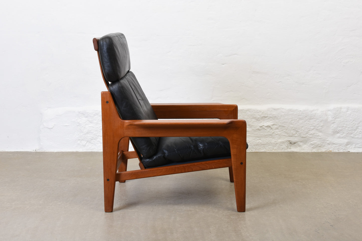 1960s teak + leather lounger by Arne Wahl Iversen