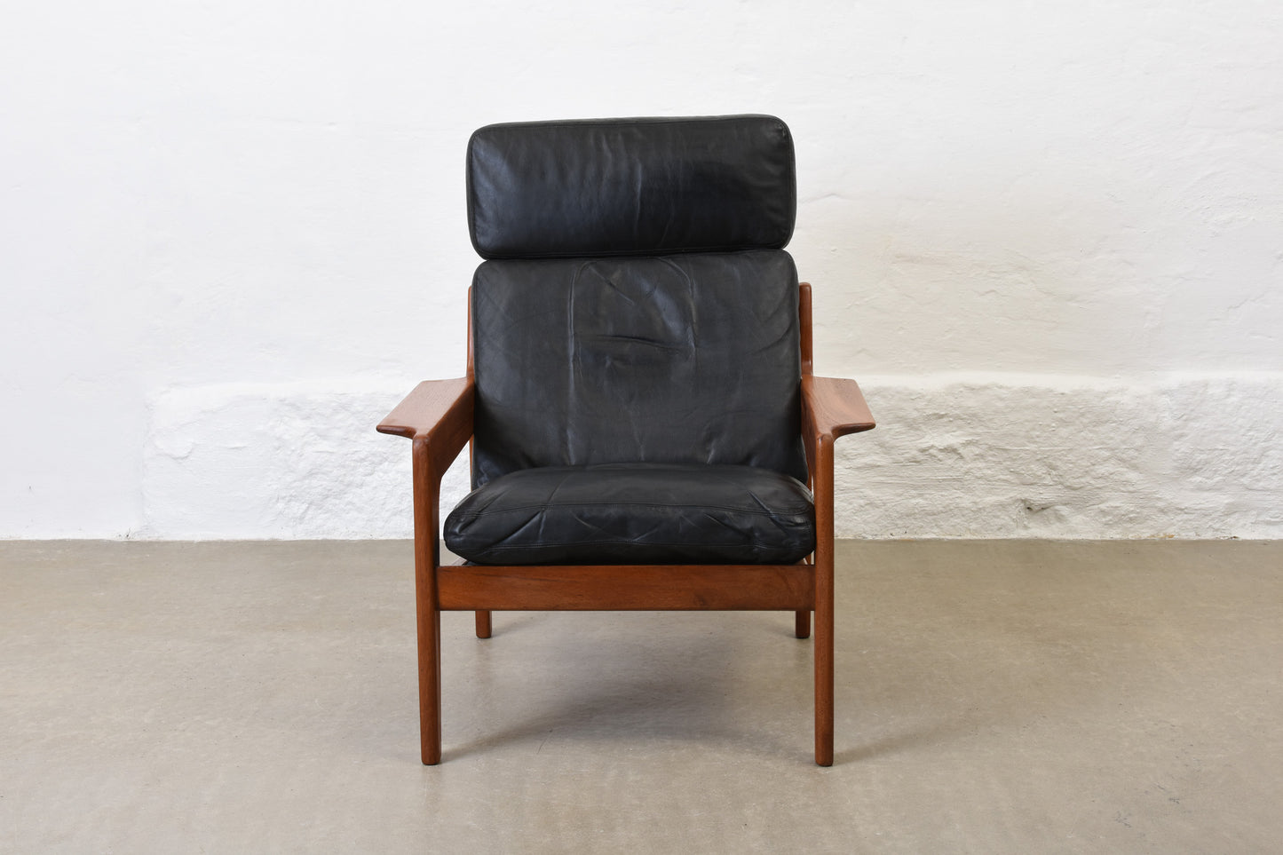 1960s teak + leather lounger by Arne Wahl Iversen