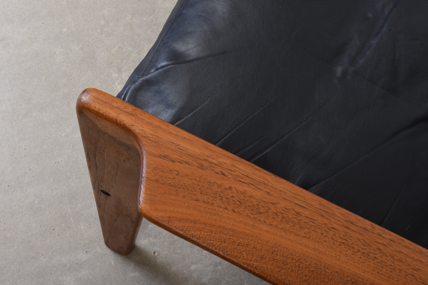 1960s teak + leather lounger by Arne Wahl Iversen