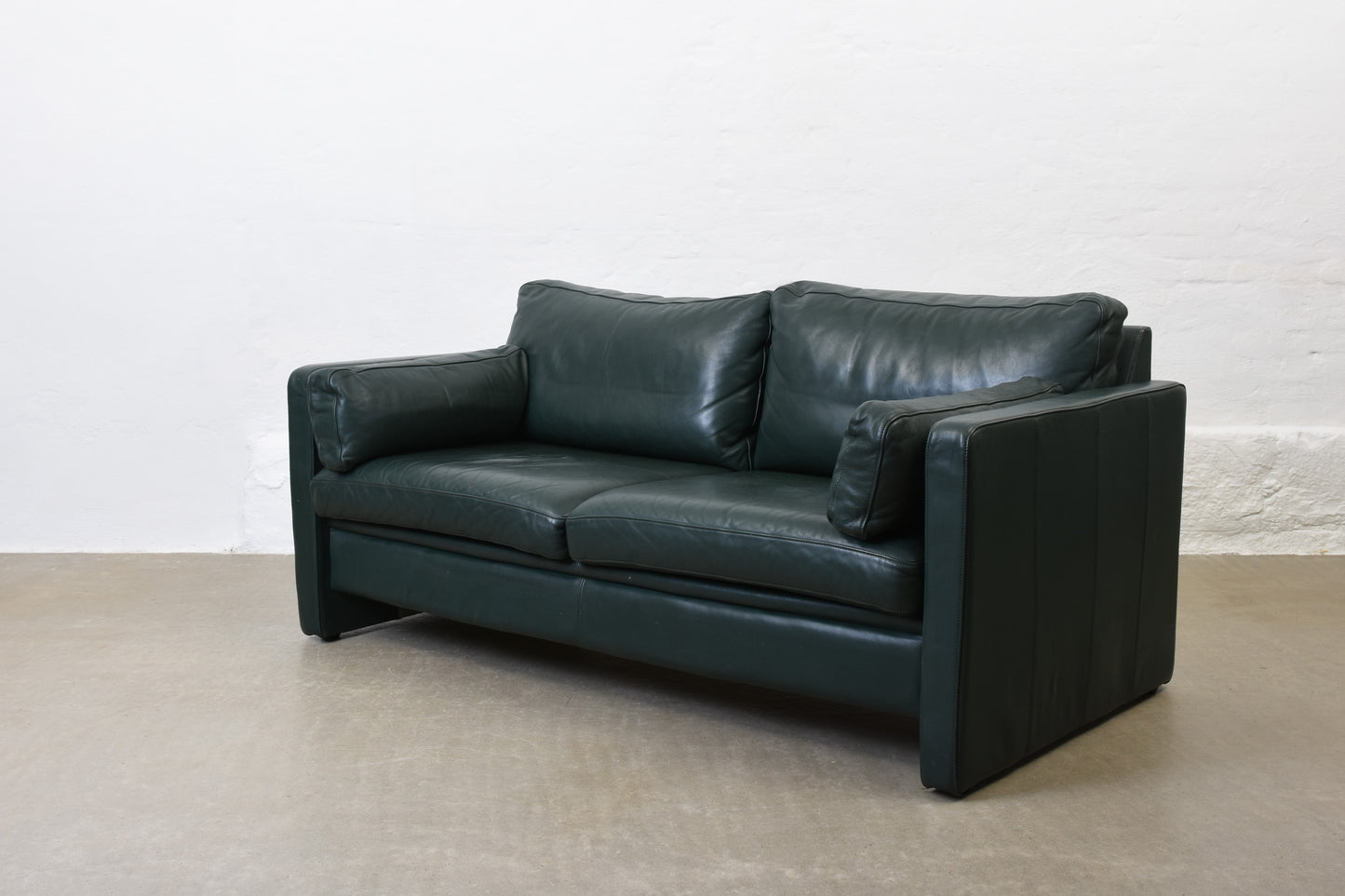 1980s Swedish leather two seater