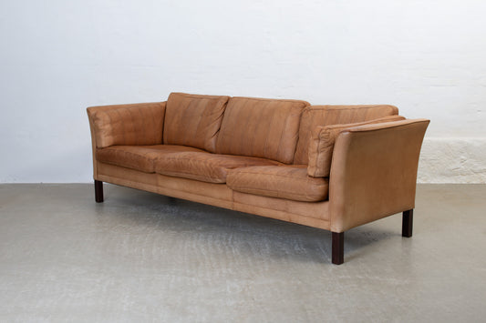 1970s tan leather three seater