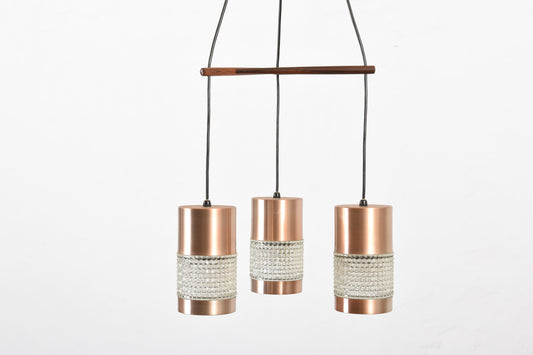 1960s copper and glass chandelier